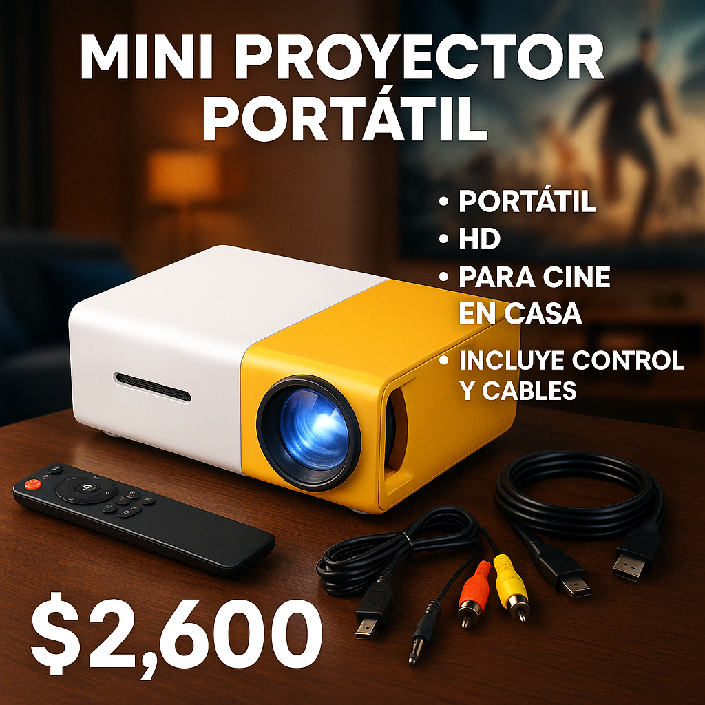 MINI PROYECTOR PORTATIL - CONVIERTE TU AMBIENTE EN UN CINE
