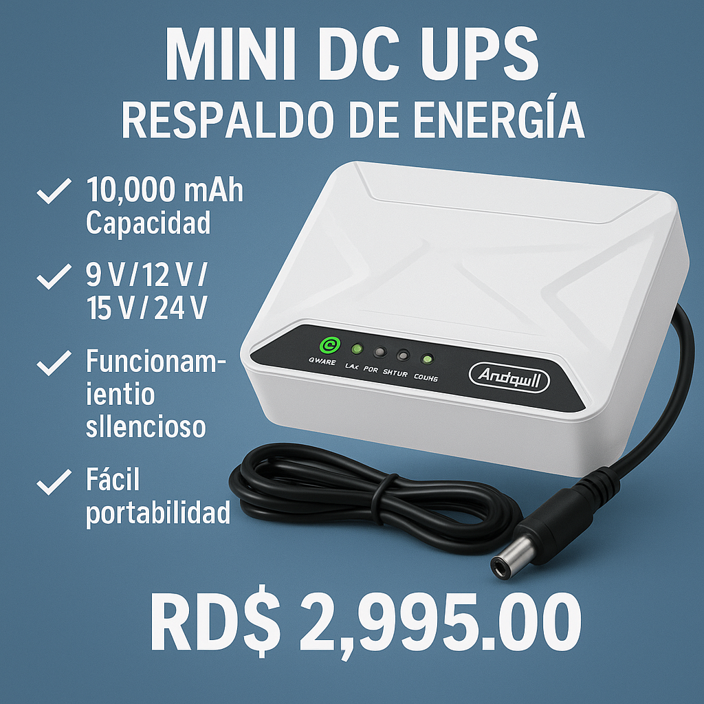 Respaldo de Energía Mini UPS 🔥 Mantén Tu Dispositivo Vivo Siempre